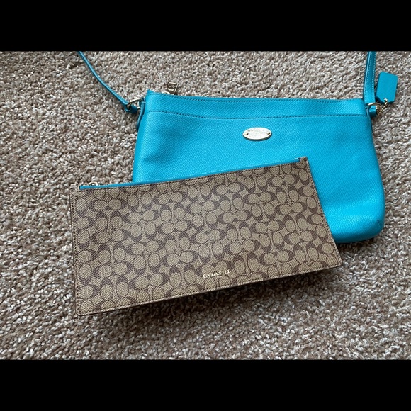 Teal Coach Crossbody bag - Picture 3 of 7